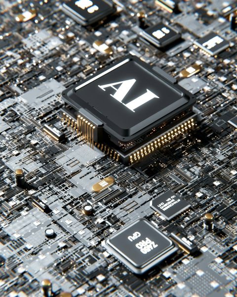 a computer chip with the letter a on top of it