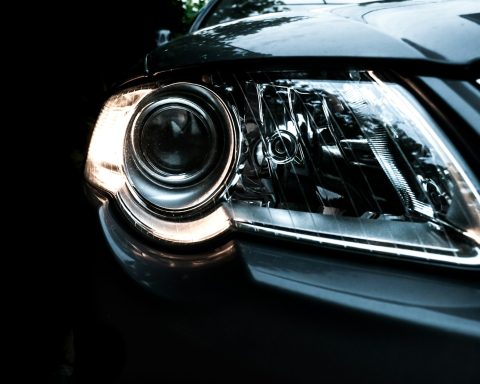 turned on right vehicle headlight