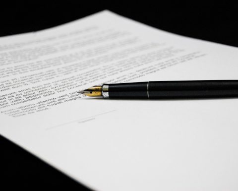 Vrouwelijke ondernemer ondertekent papieren voor inschrijving bij het KVK handelsregister